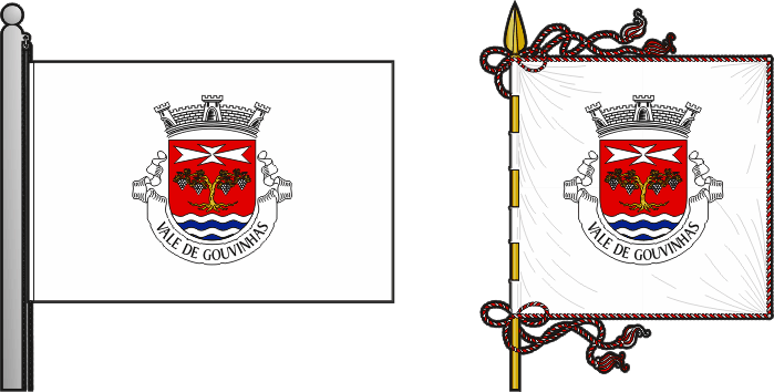 Bandeira e estandarte da freguesia de Vale de Gouvinhas - Vale de Gouvinhas civil parish, flag and banner Bandeira e estandarte da freguesia de Vale de Gouvinhas - Vale de Gouvinhas civil parish, flag and banner