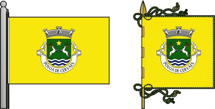 Bandeira e estandarte da antiga freguesia de Póvoa de Cervães - Póvoa de Cervães former civil parish, flag and banner Bandeira e estandarte da antiga freguesia de Póvoa de Cervães - Póvoa de Cervães former civil parish, flag and banner