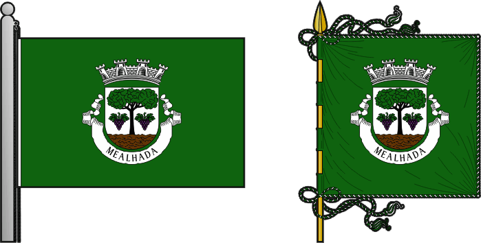 Bandeira e estandarte do Município da Mealhada - Mealhada municipal flag and banner Bandeira e estandarte do Município da Mealhada - Mealhada municipal flag and banner