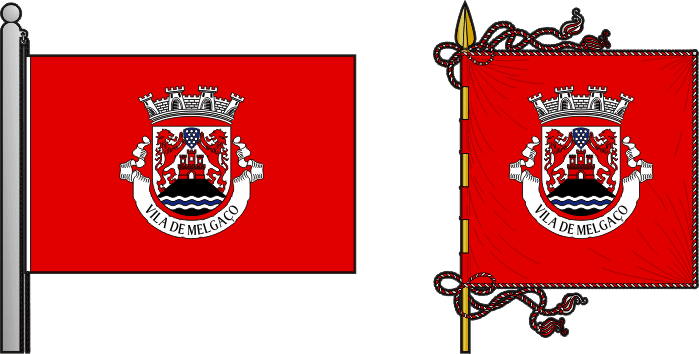 Bandeira e estandarte do Município de Melgaço - Melgaço municipal flag and banner Bandeira e estandarte do Município de Melgaço - Melgaço municipal flag and banner