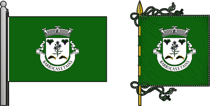 Bandeira e estandarte da freguesia de Barroças e Taias - Barroças and Taias civil parish, flag and banner Bandeira e estandarte da freguesia de Barroças e Taias - Barroças and Taias civil parish, flag and banner