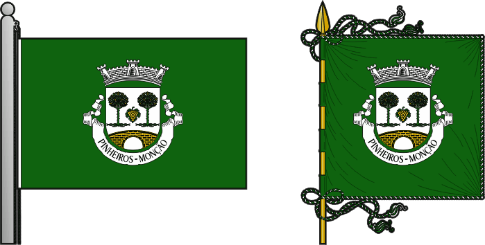 Bandeira e estandarte da freguesia de Pinheiros - Pinheiros civil parish, flag and banner