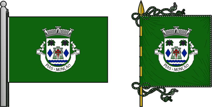 Bandeira e estandarte da freguesia de Pias - Pias civil parish, flag and banner