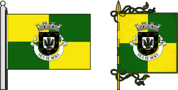 Bandeira e estandarte do Município de Mora - Mora municipal flag and banner