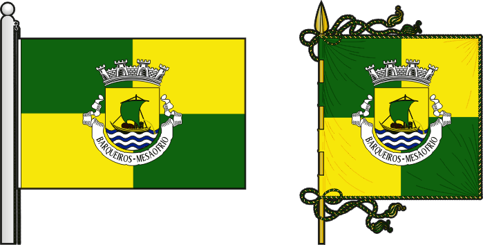 Bandeira e estandarte da freguesia de Barqueiros - Barqueiros civil parish, flag and banner Bandeira e estandarte da freguesia de Barqueiros - Barqueiros civil parish, flag and banner