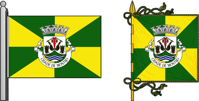 Bandeira e estandarte do Município do Montijo - Montijo municipal flag and banner Bandeira e estandarte do Município do Montijo - Montijo municipal flag and banner
