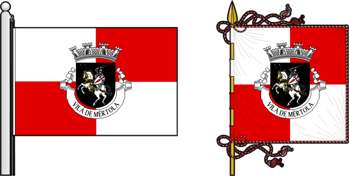 Bandeira e estandarte do Município de Mértola - Mértola municipal flag and banner Bandeira e estandarte do Município de Mértola - Mértola municipal flag and banner