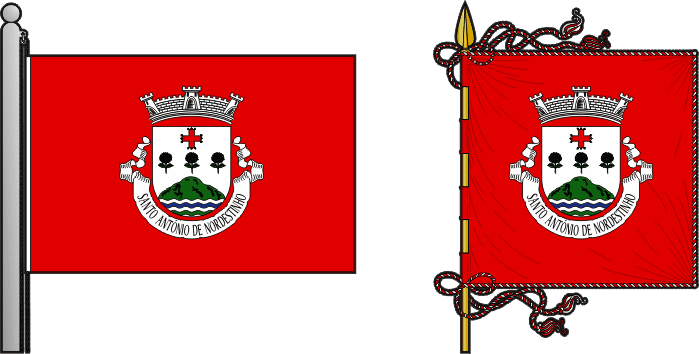 Bandeira e estandarte da freguesia de Santo António de Nordestinho - Santo António de Nordestinho civil parish, flag and banner Bandeira e estandarte da freguesia de Santo António de Nordestinho - Santo António de Nordestinho civil parish, flag and banner