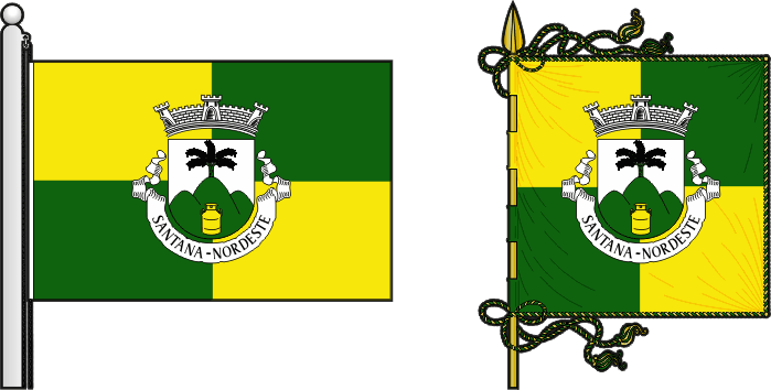 Bandeira e estandarte da freguesia de Santana - Santana civil parish, flag and banner Bandeira e estandarte da freguesia de Santana - Santana civil parish, flag and banner