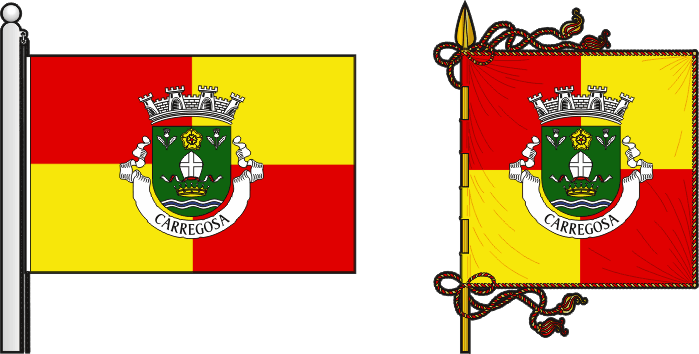 Bandeira e estandarte da freguesia de Carregosa - Carregosa civil parish, flag and banner Bandeira e estandarte da freguesia de Carregosa - Carregosa civil parish, flag and banner