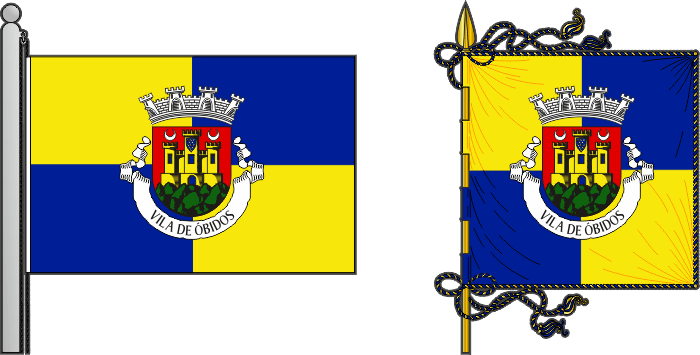 Bandeira e estandarte do município de Óbidos - Óbidos Municipality flag and banner Bandeira e estandarte do município de Óbidos - Óbidos Municipality flag and banner