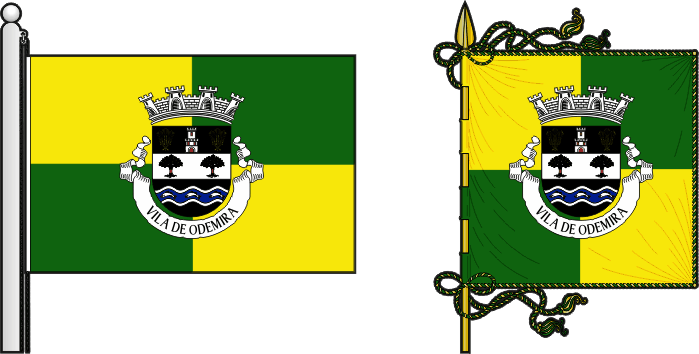 Bandeira e estandarte do Município de Odemira - Odemira municipal flag and banner Bandeira e estandarte do Município de Odemira - Odemira municipal flag and banner