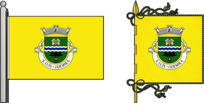 Bandeira e estandarte da freguesia de São Luís - São Luís civil parish, flag and banner Bandeira e estandarte da freguesia de São Luís - São Luís civil parish, flag and banner
