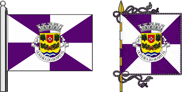 Bandeira e estandarte do Município de Oliveira do Hospital - Oliveira do Hospital municipal flag and banner Bandeira e estandarte do Muicípio de Oliveira do Hospital - Oliveira do Hospital municipal flag and banner
