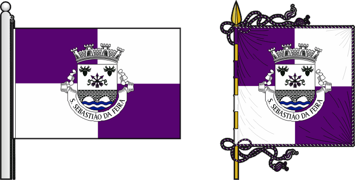 Bandeira e estandarte da antiga freguesia de São Sebastião da Feira - São Sebastião da Feira former civil parish, flag and banner Bandeira e estandarte da antiga freguesia de São Sebastião da Feira - São Sebastião da Feira former civil parish, flag and banner