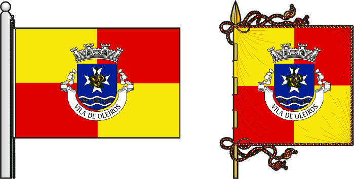 Bandeira e estandarte do município de Oleiros - Oleiros Municipality flag and banner Bandeira e estandarte do município de Oleiros - Oleiros Municipality flag and banner