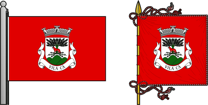 Bandeira e estandarte da freguesia de Vila Cã - Vila Cã civil parish, flag and banner Bandeira e estandarte da freguesia de Vila Cã - Vila Cã civil parish, flag and banner