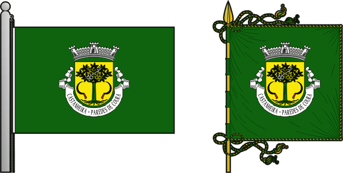 Bandeira e estandarte da freguesia de Castanheira - Castanheira civil parish, flag and banner Bandeira e estandarte da freguesia de Castanheira - Castanheira civil parish, flag and banner