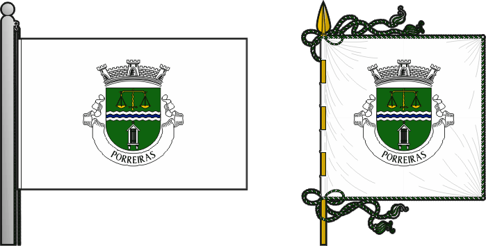 Bandeira e estandarte da antiga freguesia de Porreiras - Porreiras former civil parish, flag and banner Bandeira e estandarte da antiga freguesia de Porreiras - Porreiras former civil parish, flag and banner
