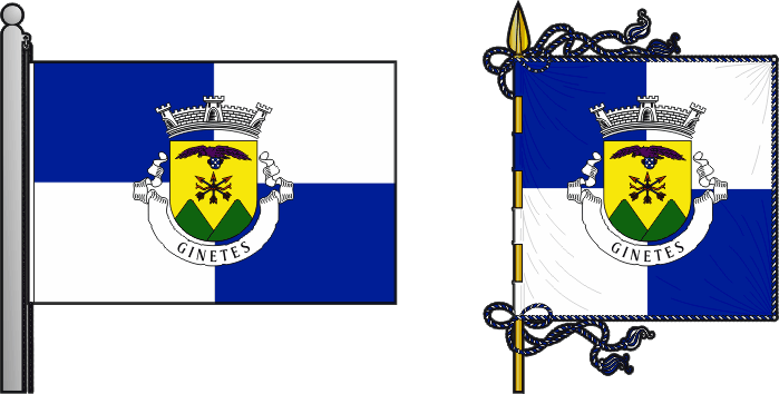 Bandeira e estandarte da freguesia de Ginetes - Ginetes civil parish, flag and banner Bandeira e estandarte da freguesia de Ginetes - Ginetes civil parish, flag and banner