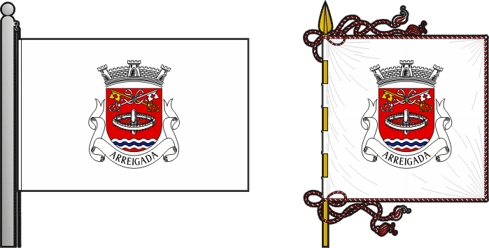 Bandeira e estandarte da antiga freguesia de Arreigada - Arreigada former civil parish, flag and banner Bandeira e estandarte da antiga freguesia de Arreigada - Arreigada former civil parish, flag and banner