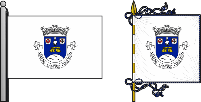 Bandeira e estandarte da Freguesia de Sanfins Lamoso Codessos - Sanfins Lamoso Codessos civil parish, flag and banner Bandeira e estandarte da Freguesia de Sanfins Lamoso Codessos - Sanfins Lamoso Codessos civil parish, flag and banner