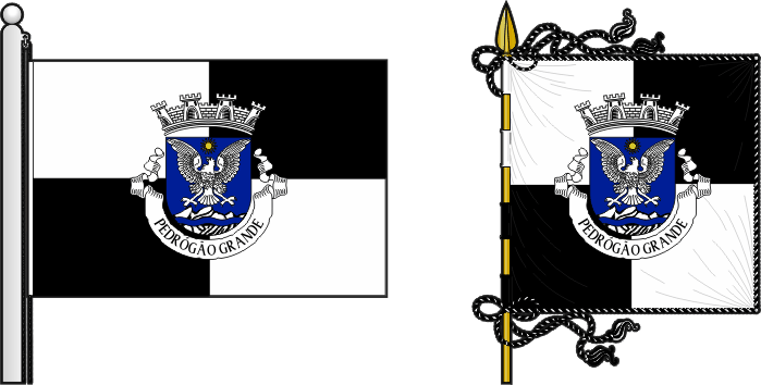Bandeira e estandarte do município de Pedrógão Grande - Pedrógão Grande Municipality flag and banner