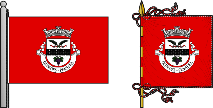 Bandeira e estandarte da freguesia de Oldrões - Oldrões civil parish, flag and banner Bandeira e estandarte da freguesia de Oldrões - Oldrões civil parish, flag and banner