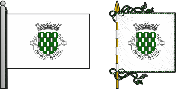 Bandeira e estandarte da freguesia de Peroselo - Peroselo civil parish, flag and banner Bandeira e estandarte da freguesia de Peroselo - Peroselo civil parish, flag and banner