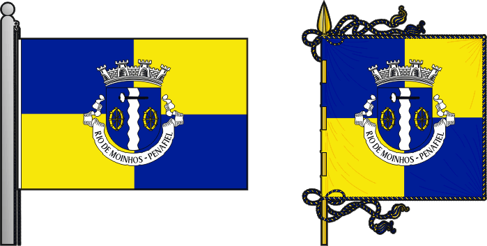 Bandeira e estandarte da freguesia de Rio de Moinhos - Rio de Moinhos civil parish, flag and banner