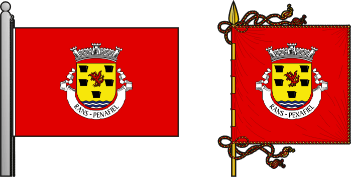 Bandeira e estandarte da freguesia de Rans - Rans civil parish, flag and banner Bandeira e estandarte da freguesia de Rans - Rans civil parish, flag and banner