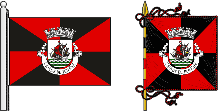 Bandeira e estandarte do Município de Peniche - Peniche municipal flag and banner Bandeira e estandarte do Município de Peniche - Peniche municipal flag and banner