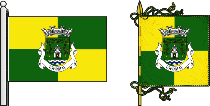 Bandeira e estandarte da freguesia de Espinhal - Espinhal civil parish, flag and banner Bandeira e estandarte da freguesia de Espinhal - Espinhal civil parish, flag and banner