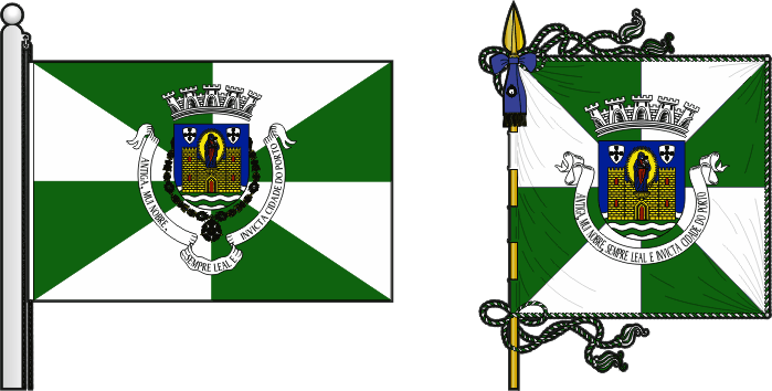 Bandeira e estandarte do Município do Porto - Porto municipal flag and banner