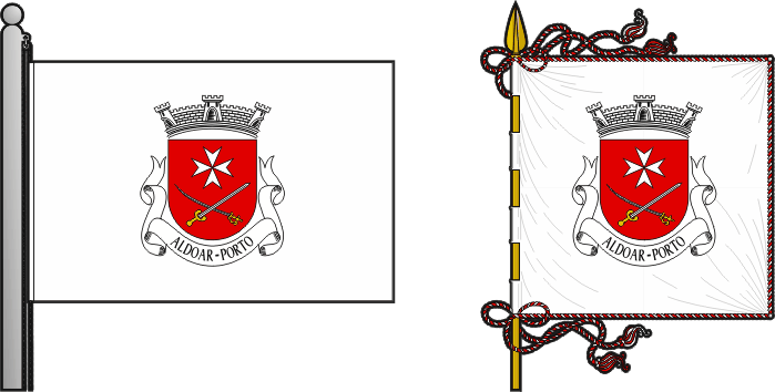 Bandeira e estandarte da antiga freguesia de Aldoar - Aldoar former civil parish, flag and banner