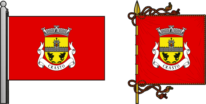 Bandeira e estandarte da antiga freguesia de Crasto - Crasto former civil parish, flag and banner Bandeira e estandarte da antiga freguesia de Crasto - Crasto former civil parish, flag and banner