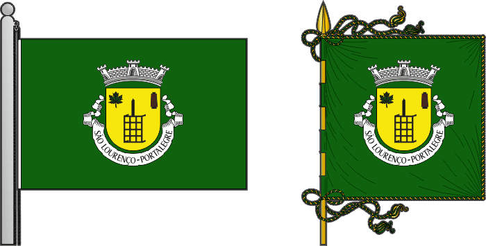 Bandeira e estandarte da antiga freguesia de São Lourenço - São Lourenço former civil parish, flag and banner Bandeira e estandarte da antiga freguesia de São Lourenço - São Lourenço former civil parish, flag and banner