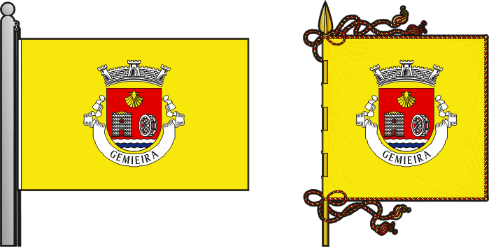 Bandeira e estandarte da freguesia de Gemieira - Gemieira civil parish, flag and banner