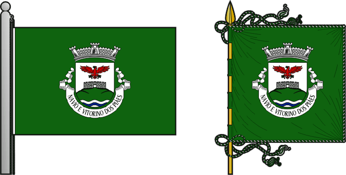 Bandeira e estandarte da Freguesia de Navió e Vitorino dos Piães - Navió and Vitorino dos Piães civil parish, flag and banner