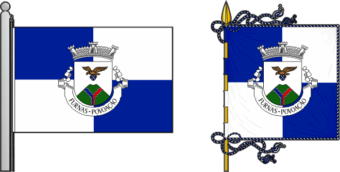 Bandeira e estandarte da freguesia de Furnas - Furnas civil parish, flag and banner