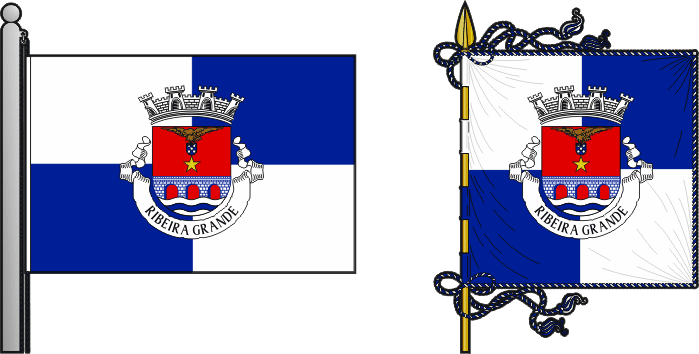 Bandeira e estandarte do Município de Ribeira Grande - Ribeira Grande municipal flag and banner Bandeira e estandarte do Município de Ribeira Grande - Ribeira Grande municipal flag and banner