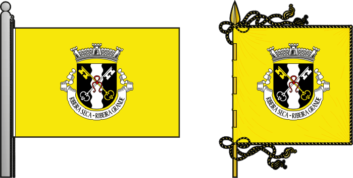 Bandeira e estandarte da freguesia de Ribeira Seca - Ribeira Seca civil parish, flag and banner Bandeira e estandarte da freguesia de Ribeira Seca - Ribeira Seca civil parish, flag and banner