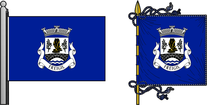 Bandeira e estandarte da antiga freguesia de Freigil - Freigil former civil parish, flag and banner Bandeira e estandarte da antiga freguesia de Freigil - Freigil former civil parish, flag and banner