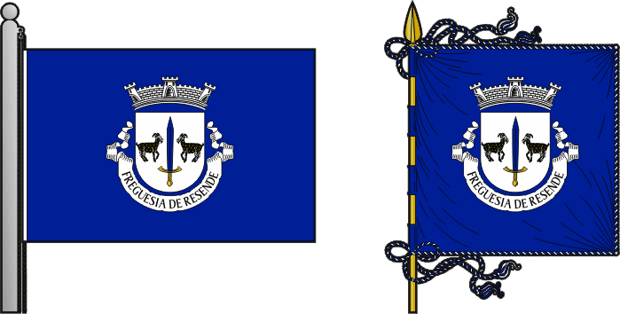 Bandeira e estandarte da freguesia de Resende - Resende civil parish, flag and banner Bandeira e estandarte da freguesia de Resende - Resende civil parish, flag and banner