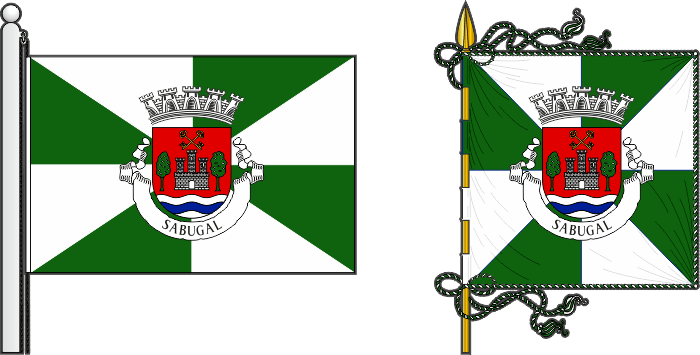 Bandeira e estandarte do Município do Sabugal - Sabugal municipal flag and banner Bandeira e estandarte do Município do Sabugal - Sabugal municipal flag and banner