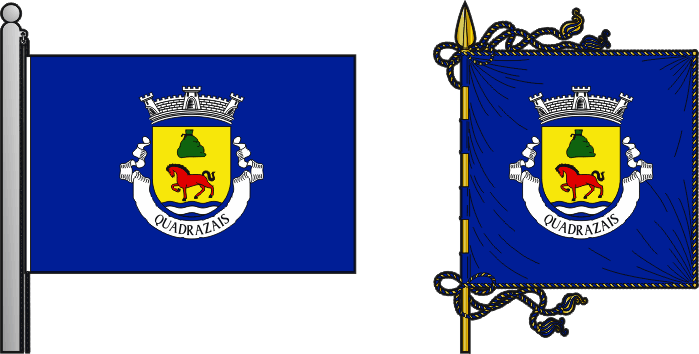 Bandeira e estandarte da freguesia de Quadrazais - Quadrazais civil parish, flag and banner Bandeira e estandarte da freguesia de Quadrazais - Quadrazais civil parish, flag and banner