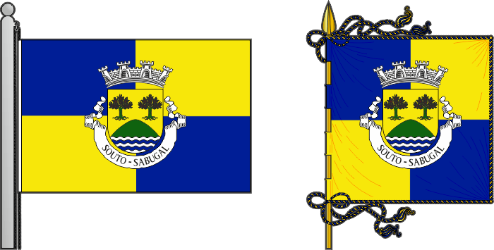 Bandeira e estandarte da freguesia de Souto - Souto civil parish, flag and banner Bandeira e estandarte da freguesia de Souto - Souto civil parish, flag and banner