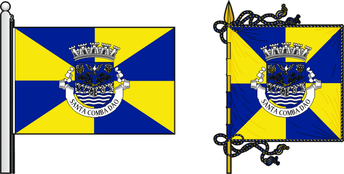 Bandeira e estandarte do Município de Santa Comba Dão - Santa Comba Dão municipal flag and banner Bandeira e estandarte do Município de Santa Comba Dão - Santa Comba Dão municipal flag and banner
