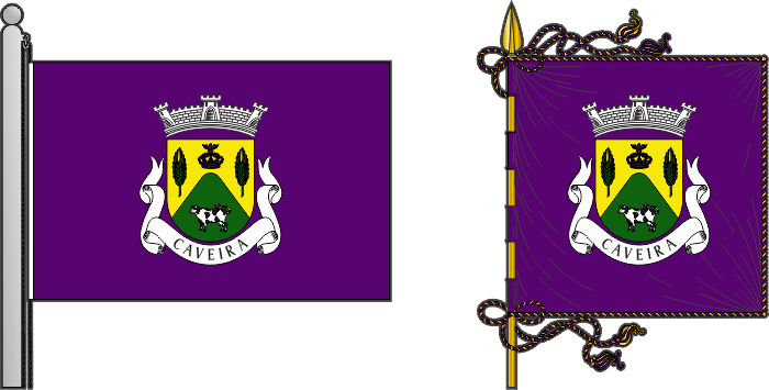 Bandeira e estandarte da freguesia de Caveira - Caveira civil parish, flag and banner Bandeira e estandarte da freguesia de Caveira - Caveira civil parish, flag and banner