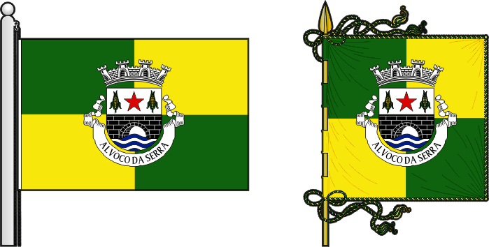 Bandeira e estandarte da freguesia de Alvoco da Serra - Alvoco da Serra civil parish, flag and banner Bandeira e estandarte da freguesia de Alvoco da Serra - Alvoco da Serra civil parish, flag and banner